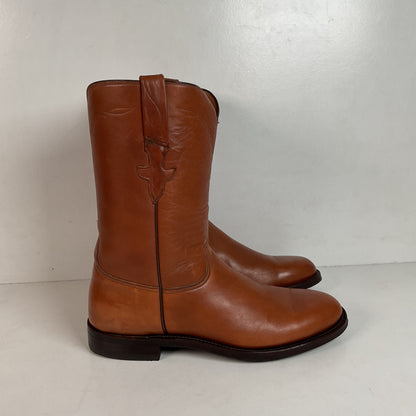 Vintage Lucchese Roper Boots 8.5 D USA Made Royal Calf