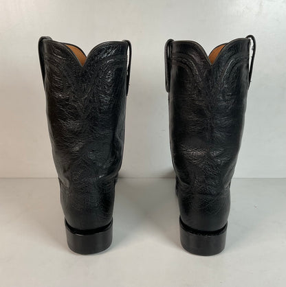 Lucchese 2000 Exotic Smooth Ostrich Roper Boots 9.5 D Made in Texas