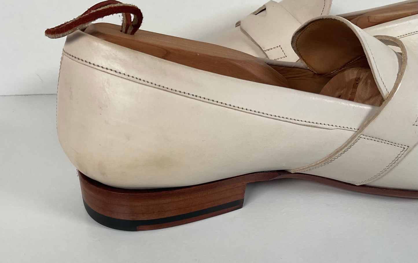 Mezlan Bone White Penny Loafers 10.5 M Leopold