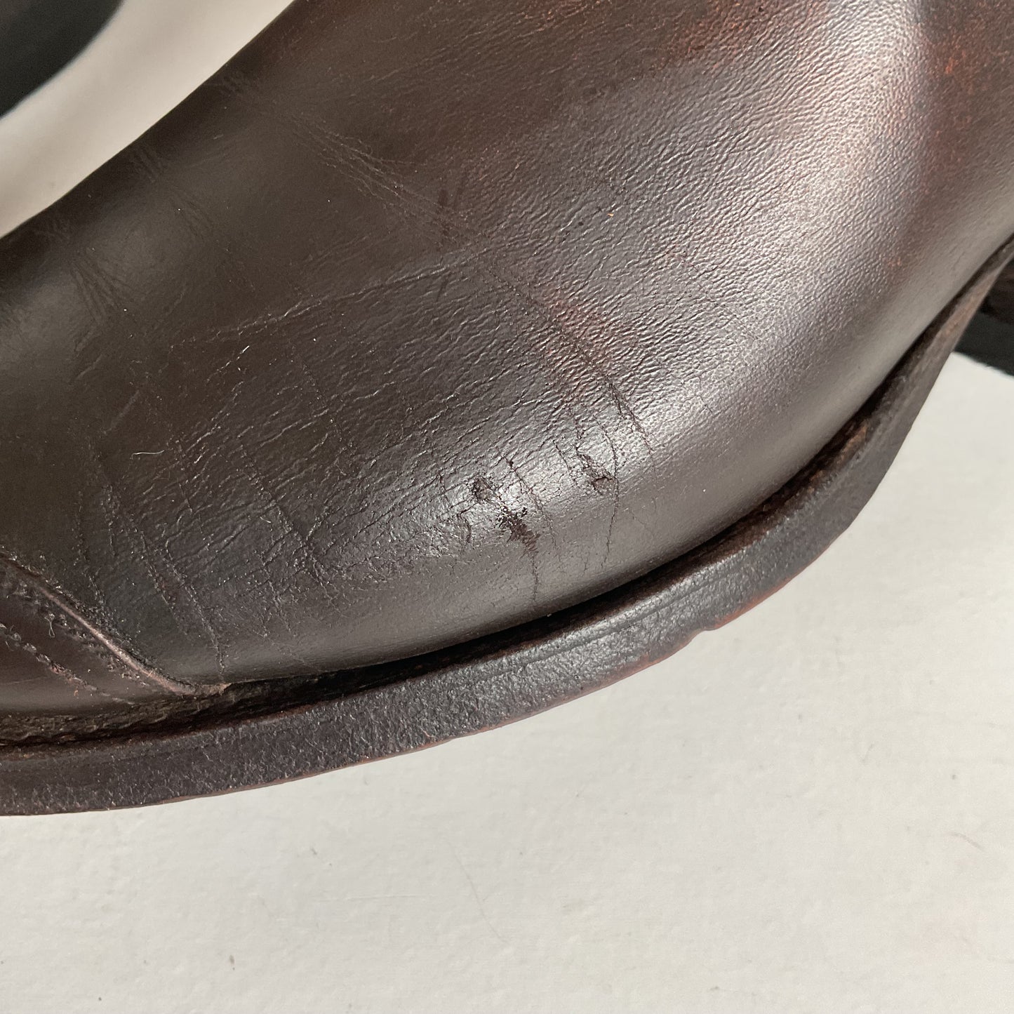 Custom Cowboy Boots | Wingtip Triad | Dark Brown Calfskin | Narrow | Men’s 9.5