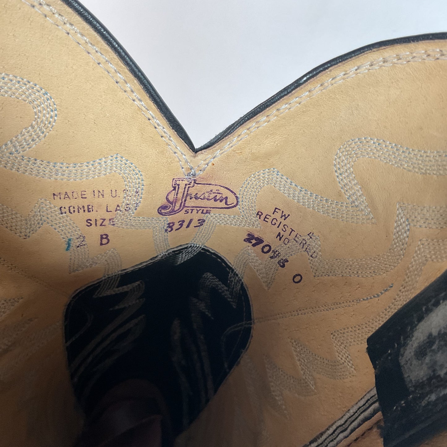 Vintage Justin Lizard Teju Cowboy Boots | USA Made | Black | Narrow | Men’s 12 B