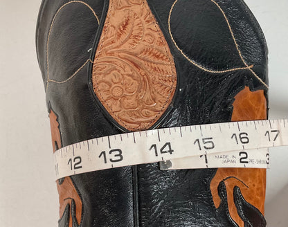 Vintage Ben Miller Cowgirl Boots | Tooled Inlays | Bucking Bronco | Women’s 10 B