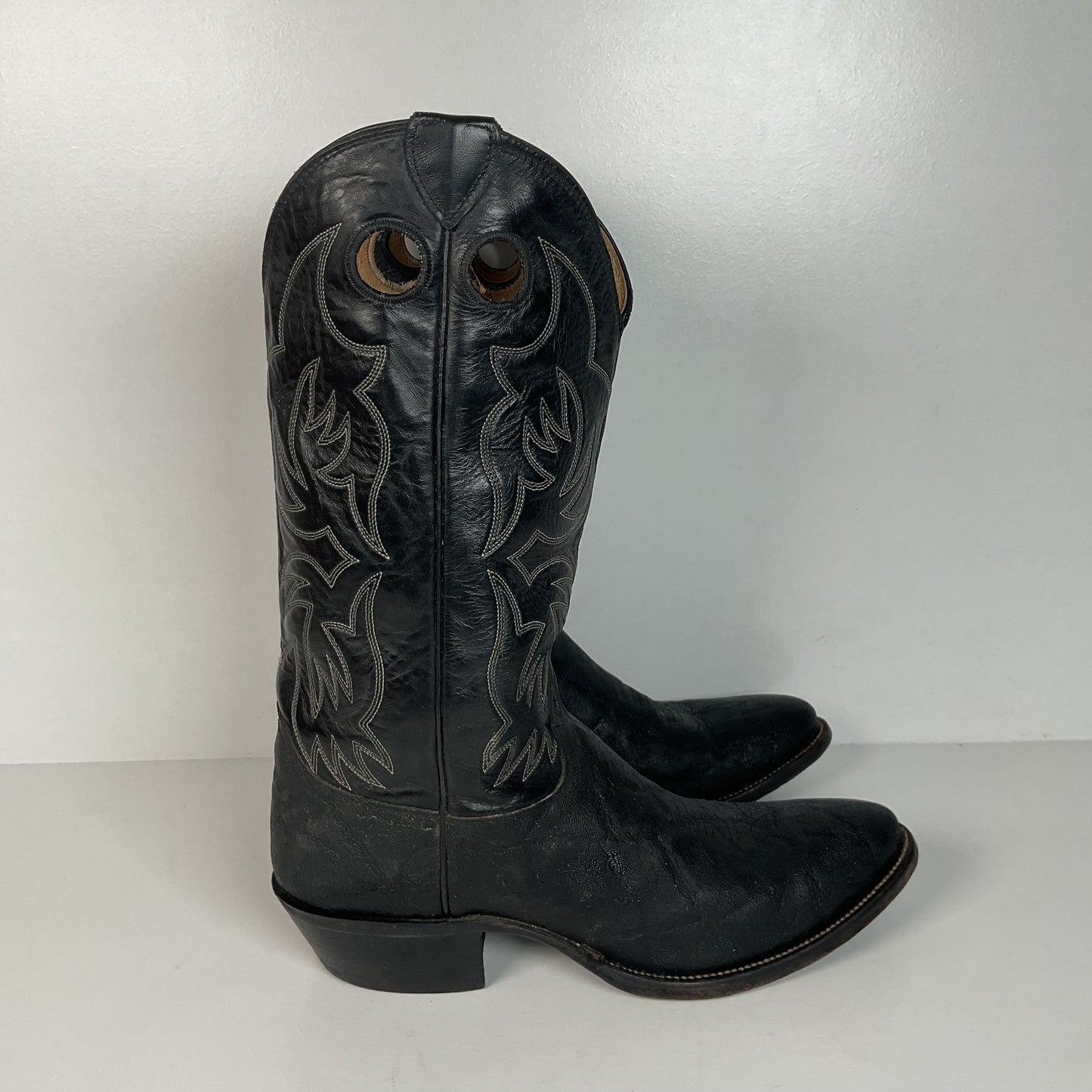 Justin Faux Elephant Print On Cowhide Buckaroo Cowboy Boots 10 D Punchy