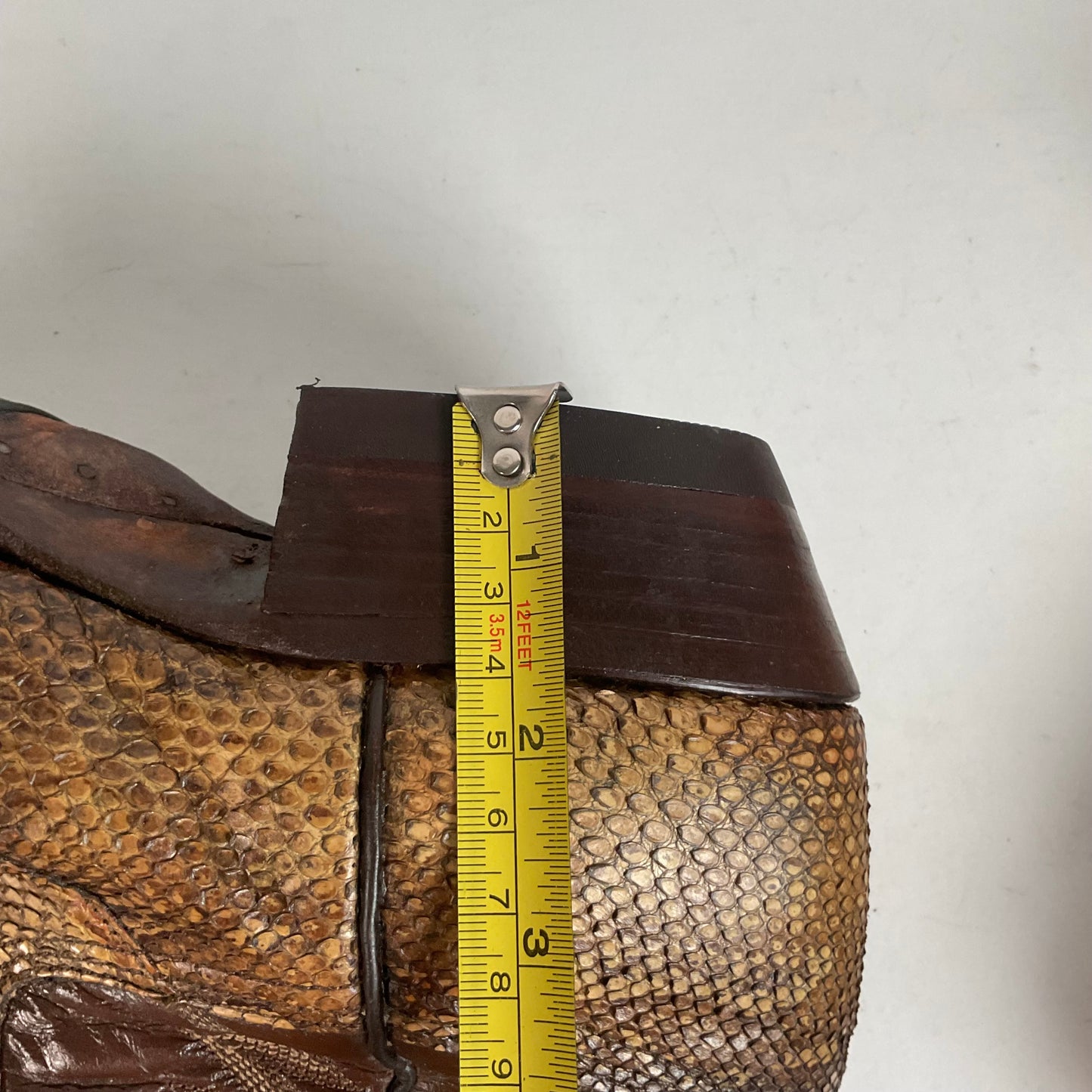 Vintage Nocona Boa Snakeskin Cowboy Boots 8 D Front Cut