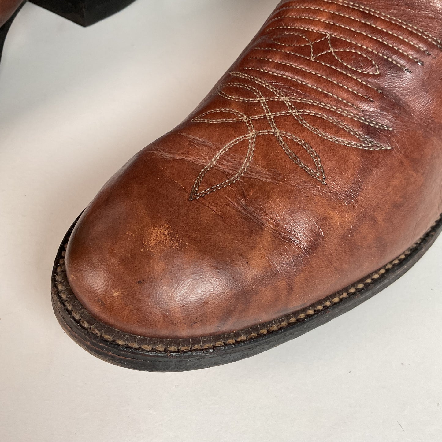 Vintage Tony Lama Buckaroo Boots | Chocolate Cow | Gold Label | 1970s | 11 D