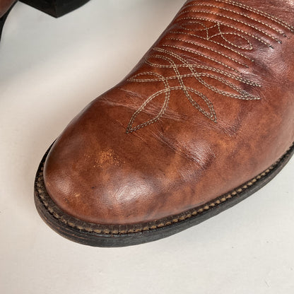 Vintage Tony Lama Buckaroo Boots | Chocolate Cow | Gold Label | 1970s | 11 D