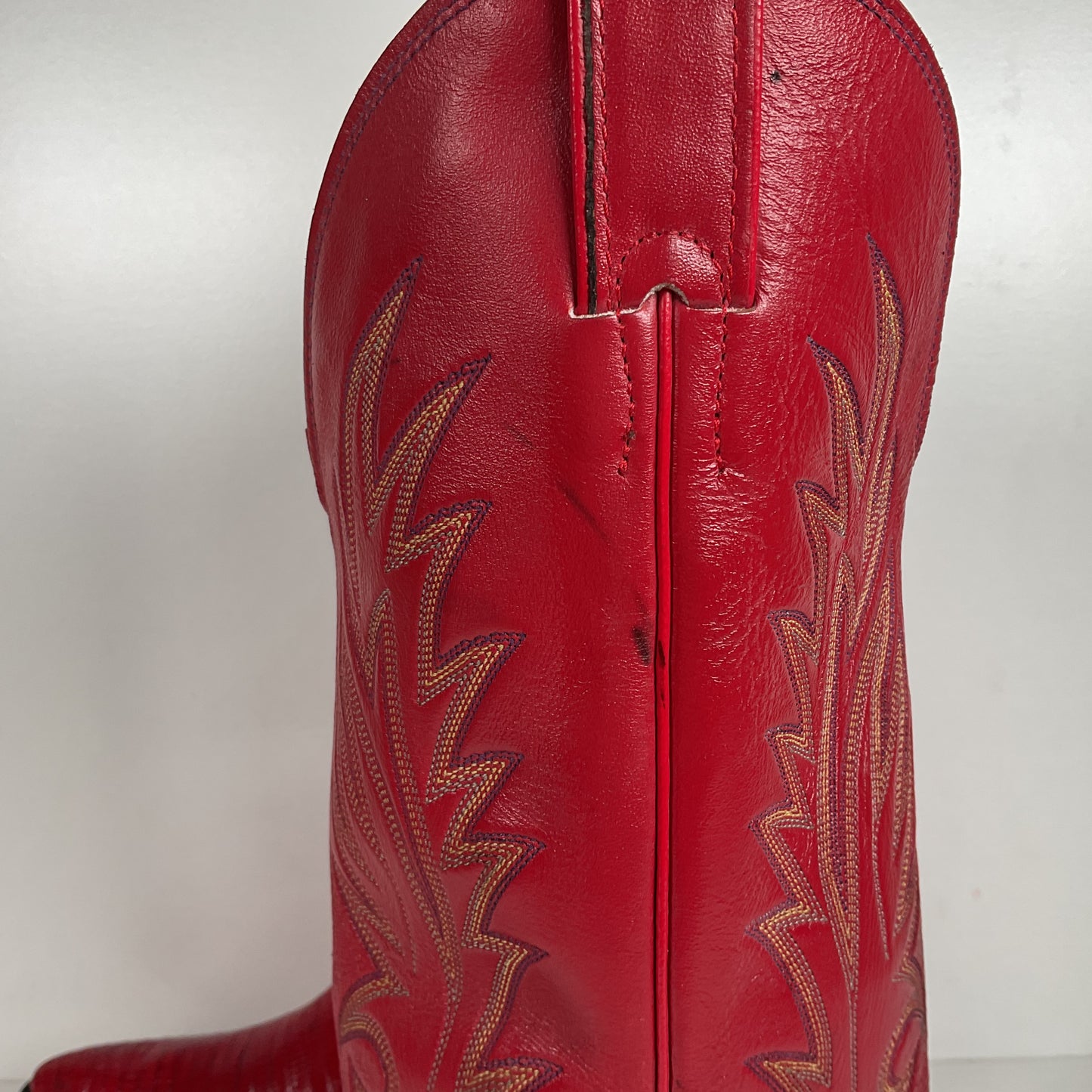 Vintage Justin Teju Lizard Cowboy Boots | USA Made | Ruby Red | Men’s 10.5 D