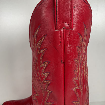 Vintage Justin Teju Lizard Cowboy Boots | USA Made | Ruby Red | Men’s 10.5 D