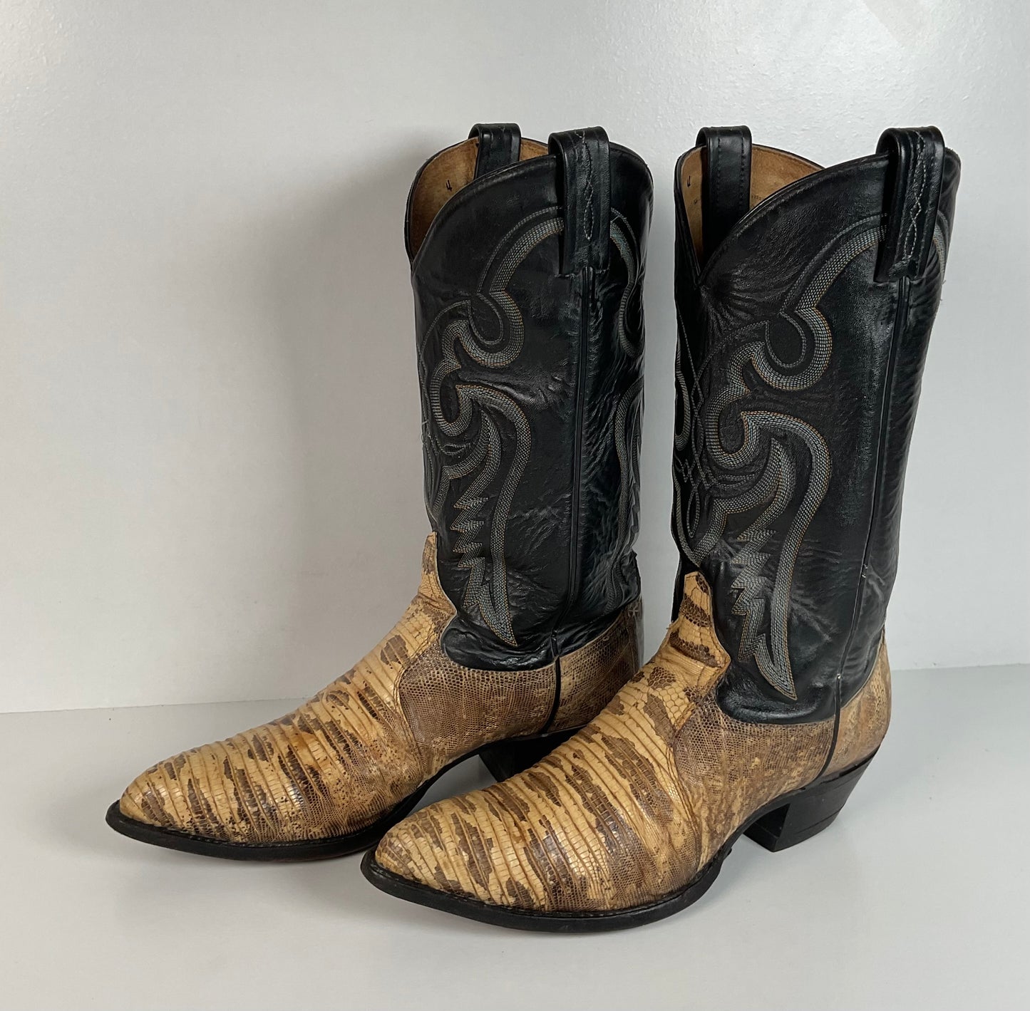 Vintage Tony Lama Cowboy Boots | Natural Teju Lizard | USA Made | Men’s 9 D