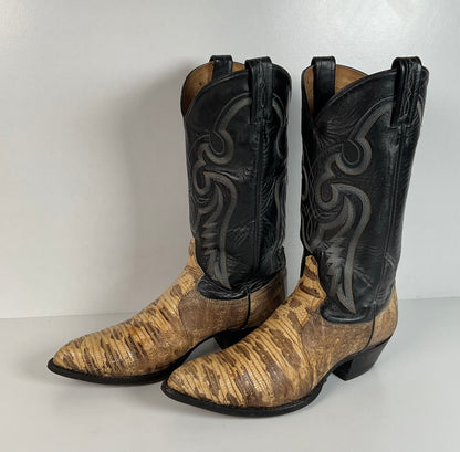 Vintage Tony Lama Cowboy Boots | Natural Teju Lizard | USA Made | Men’s 9 D