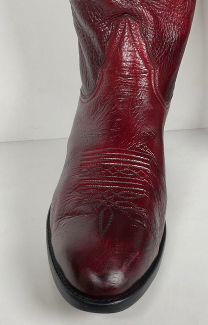 Vintage Larry Mahan Oxblood Cowboy Boots | Soft Buckskin | Men’s 10.5 EE