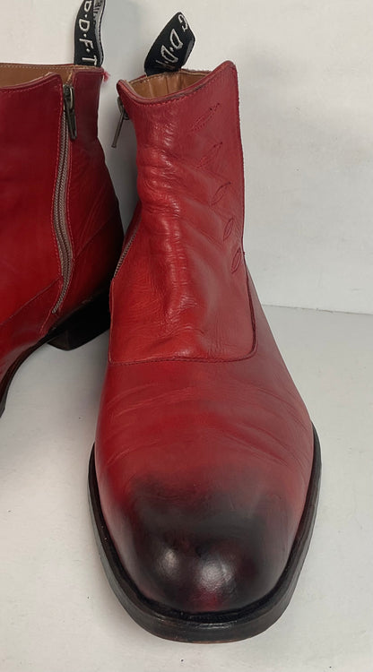 John Fluevog Twin Turbine Zipper Boot | Red Spat | Men’s 10
