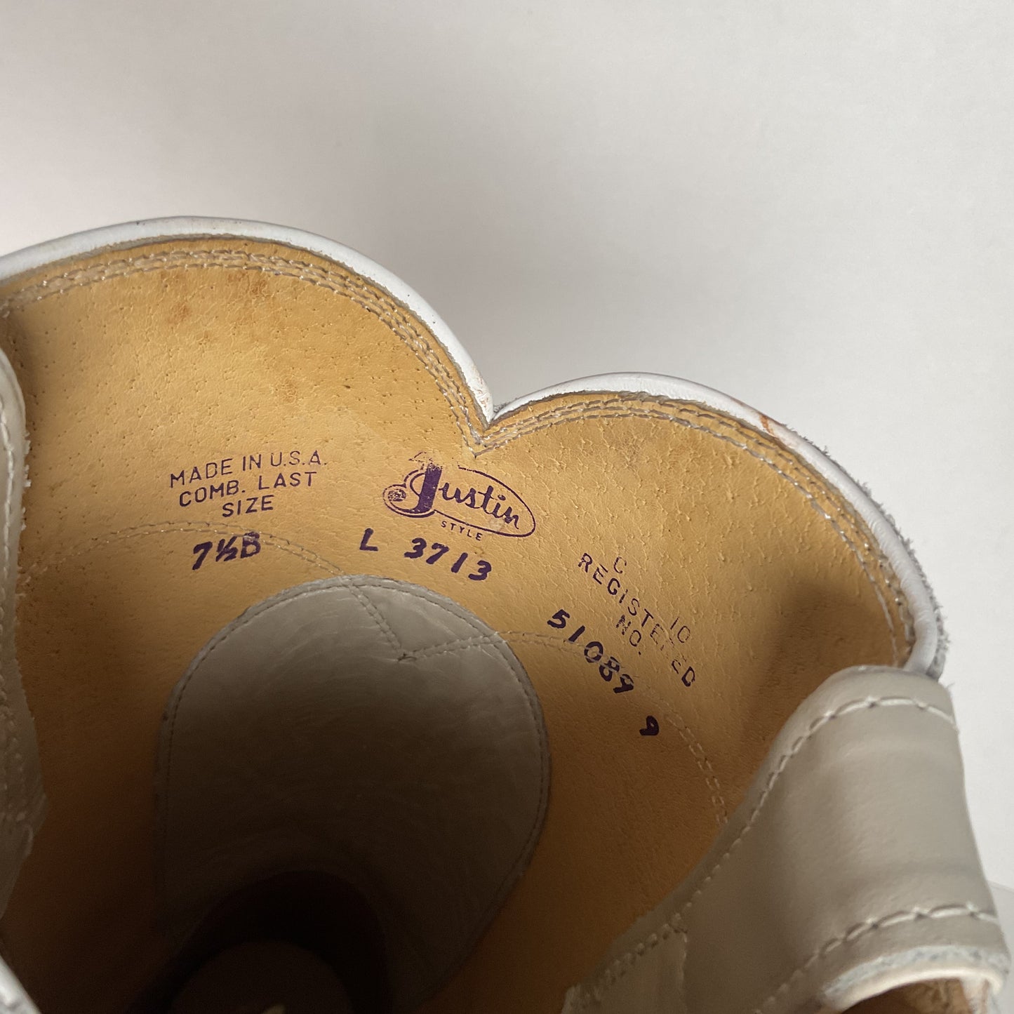 Justin Pearl White Roper Boots | Cowgirl | USA Made | Women’s 7.5 B