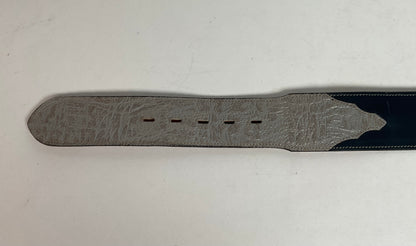 Tony Lama Antelope Skin Belt 36 Navy Blue Exotic USA Made