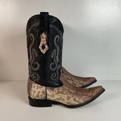 Cuadra Karung Snake Skin Cowboy Boots US 9 Exotic Pointed Toe