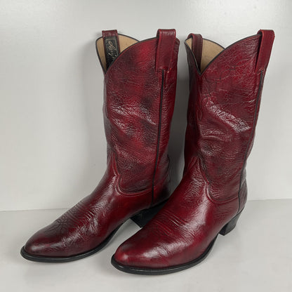 Vintage Larry Mahan Oxblood Cowboy Boots | Soft Buckskin | Men’s 10.5 EE