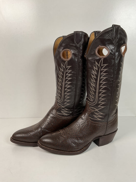 Vintage Tony Lama Caribou Cowboy Boots 8.5 EE Gold Label Exotic Buckaroo