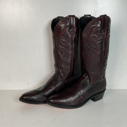 Dan Post Black Cherry Teju Lizard Cowboy Boots 8 D