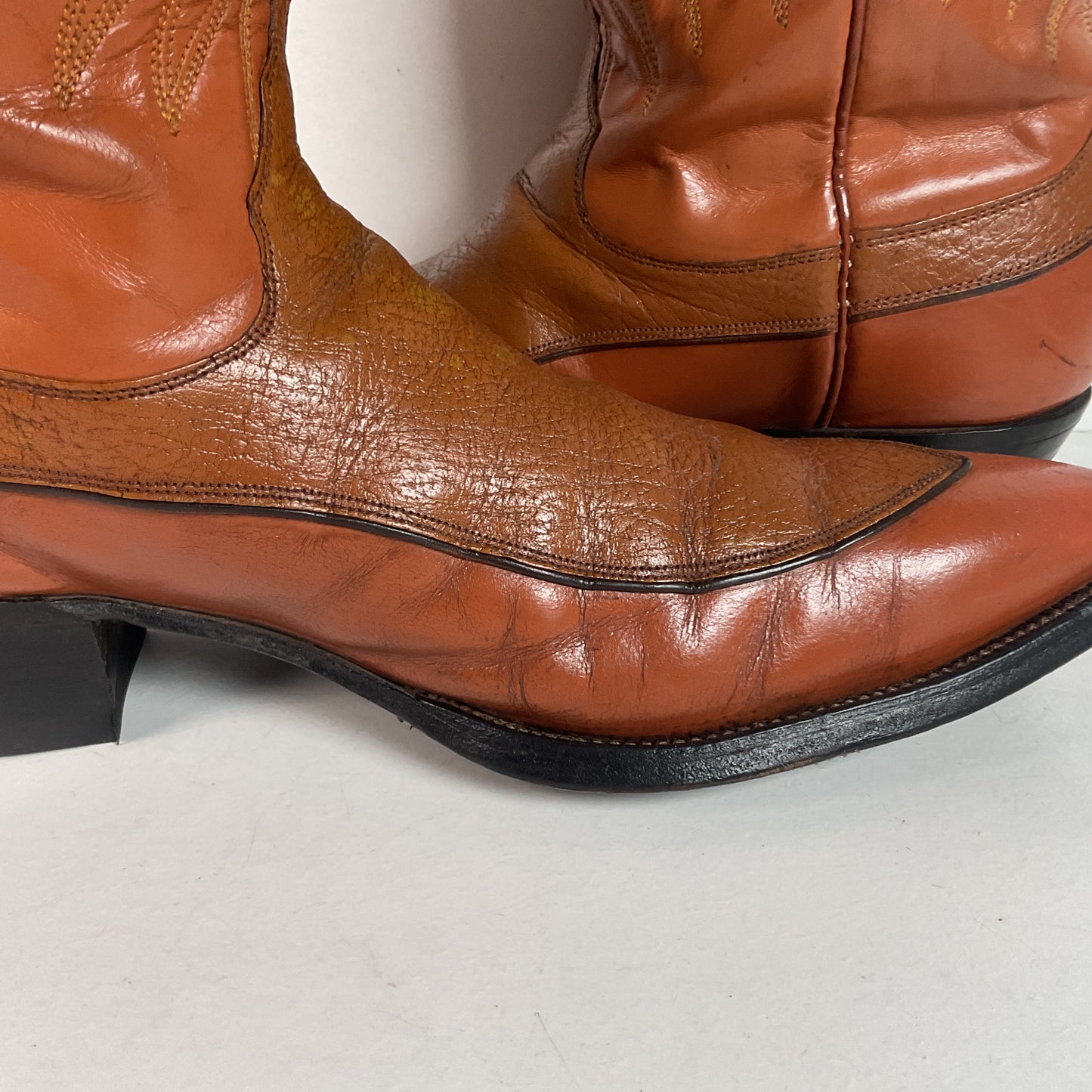 Vintage Justin Algonquin Toe Cowboy Boots | Old Fort Worth Label | Men’s 10.5 D