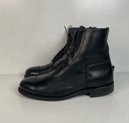 Dehner Laced Jodhpur Riding Shoe | Black Calfskin | Cap Toe | Men’s 10 E