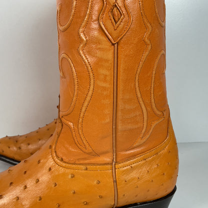 Los Altos Full Quill Ostrich Cowboy Boots | Buttercup | Exotic | Men’s 9.5 EE
