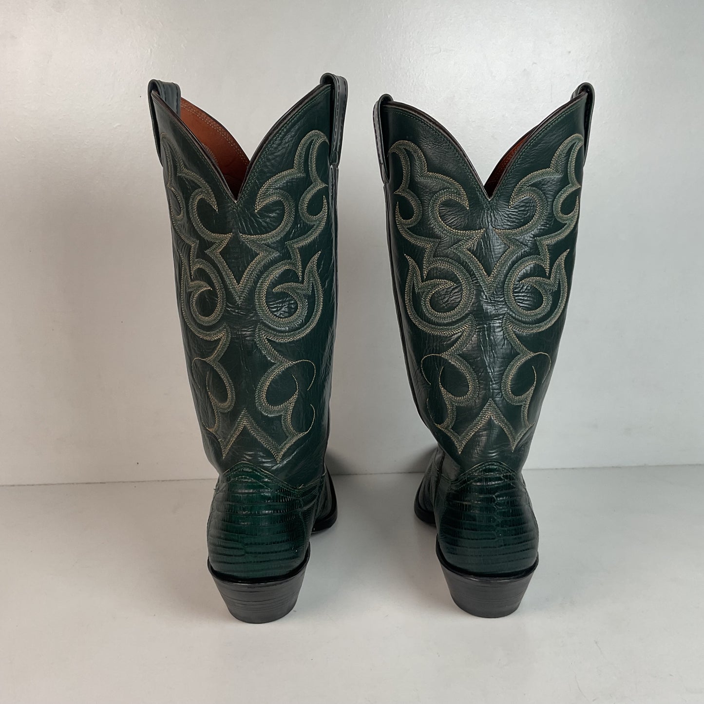 Nocona Emerald Green Teju Lizard Cowboy Boots Men’s 8.5 D | Women’s 9.5 USA Made