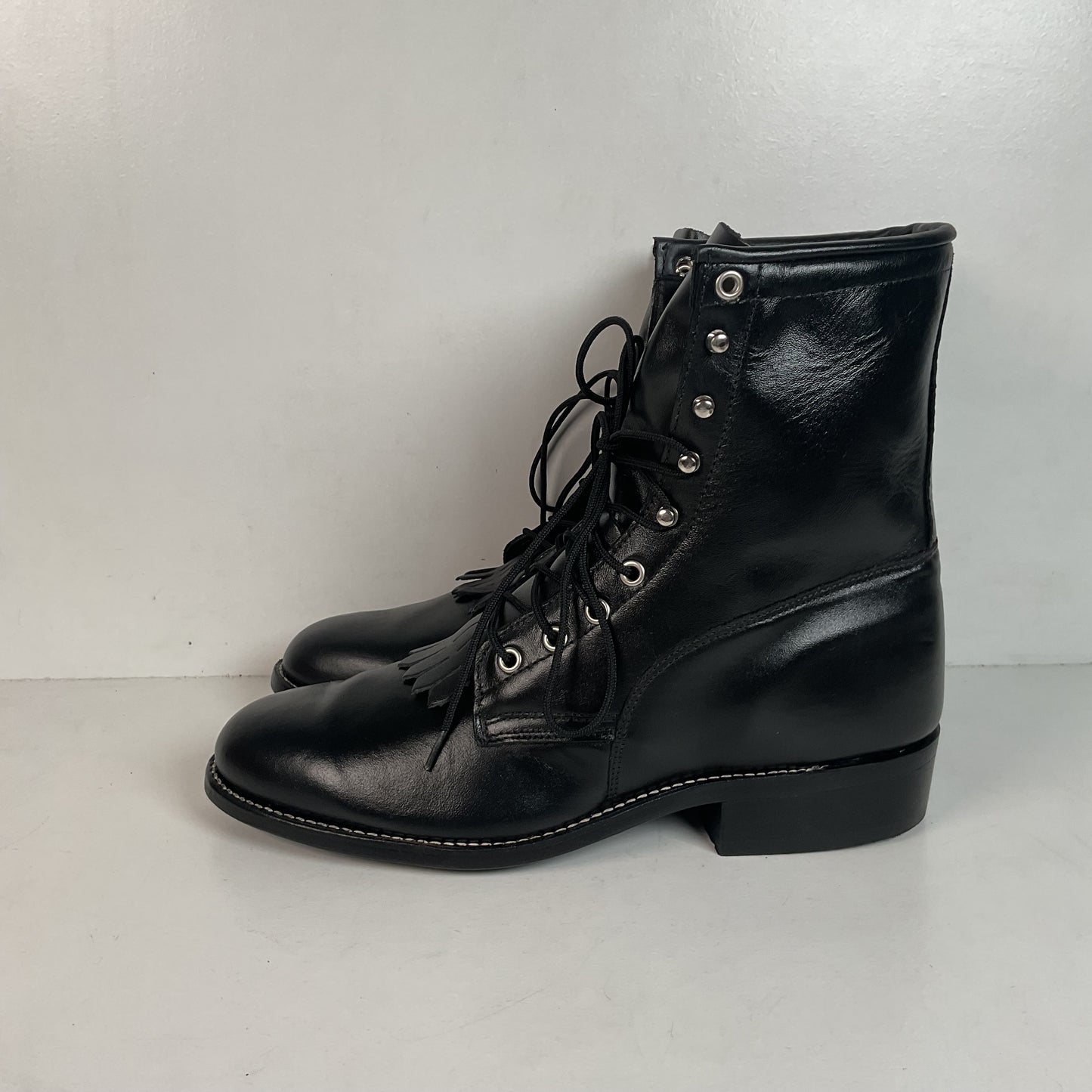 Vintage J. Chisholm Kiltie Packer Boots 9.5 EE USA Made Lace Up
