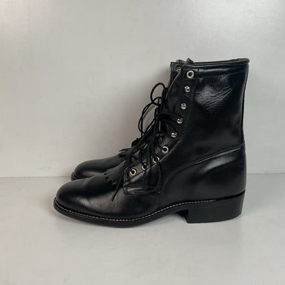 Vintage J. Chisholm Kiltie Packer Boots 9.5 EE USA Made Lace Up