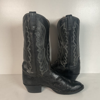 Vintage Tony Lama Anaconda Cowboy Boots | Snakeskin | Gold Label | Exotic | 9 D