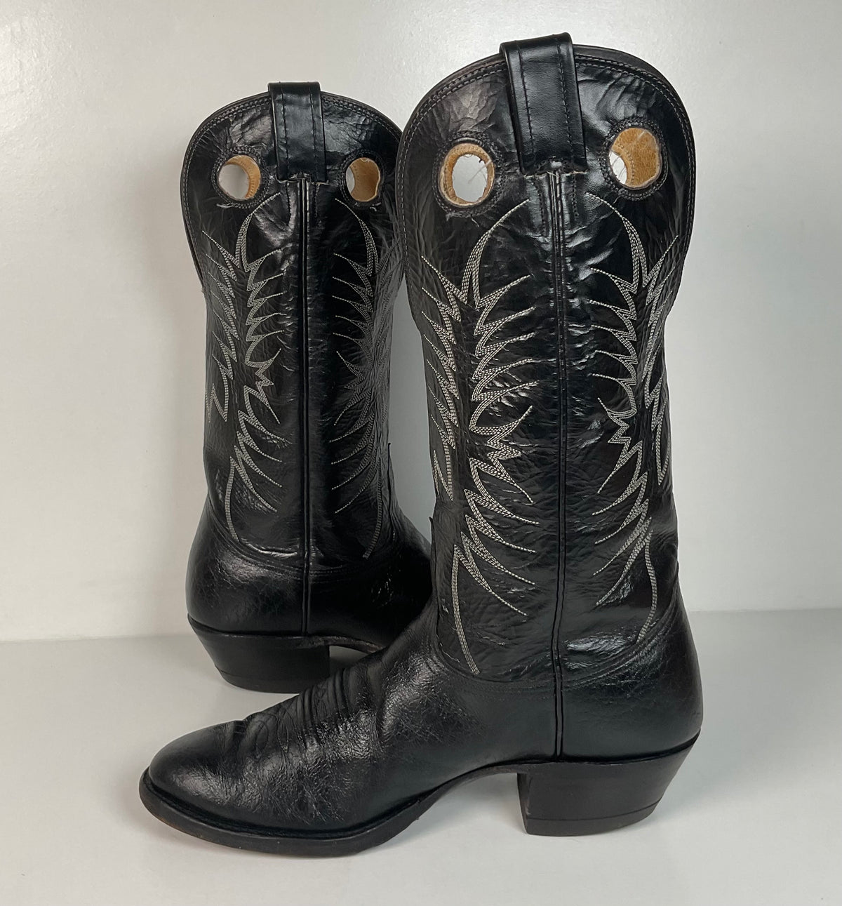 Vintage Nocona Caribou Buckaroo Cowboy Boots | Exotic | Black | Men’s 9.5 D