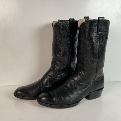 Wheeler Boot Company Cowboy Boots 10 Wide Black Calf Custom