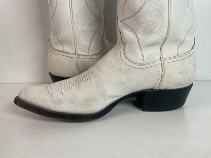 Vintage Justin White Label Cowboy Boots | USA Made | Men’s 9.5 D