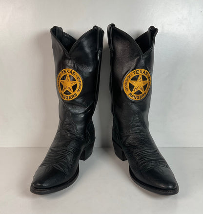 Justin Texas Rangers Cowboy Boots 9.5 D Exotic Smooth Ostrich