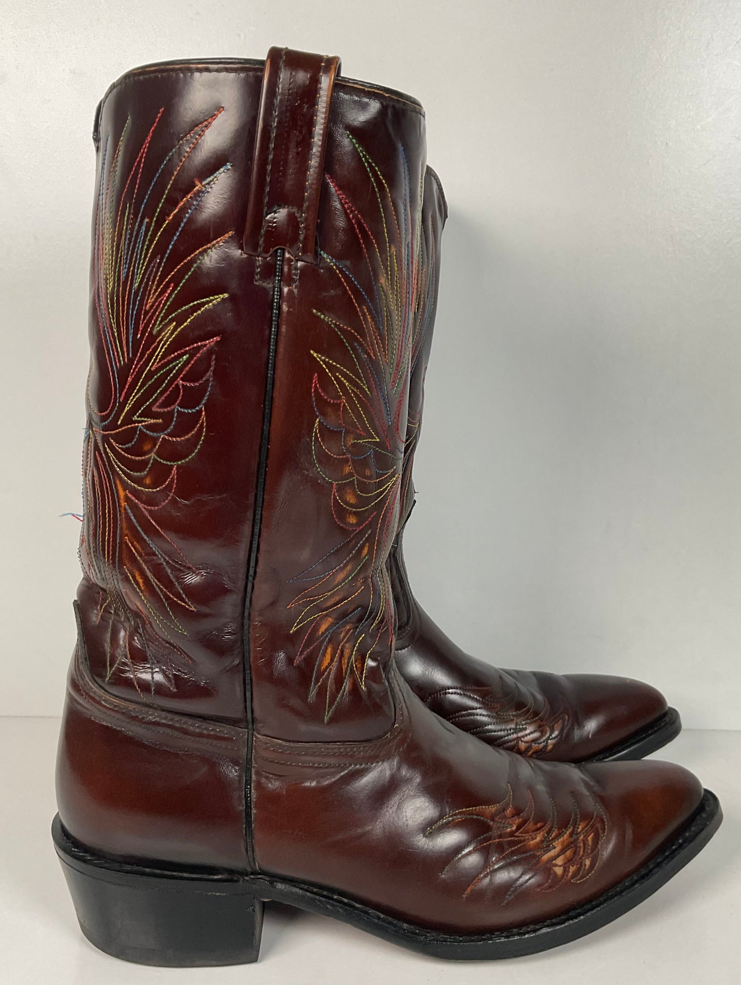 Vintage 1970s Acme Rising Phoenix Cowboy Boots 11 D USA Made Thundbird