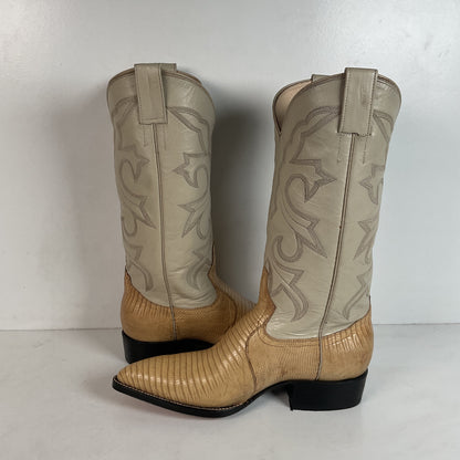 Silvertown Blonde Lizard Cowgirl Boots | Men’s 7.5 C | Women’s 8.5