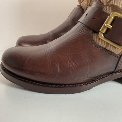 Frye for Coach Veronica Canvas Boots | Shorty | Engineer | 8 B