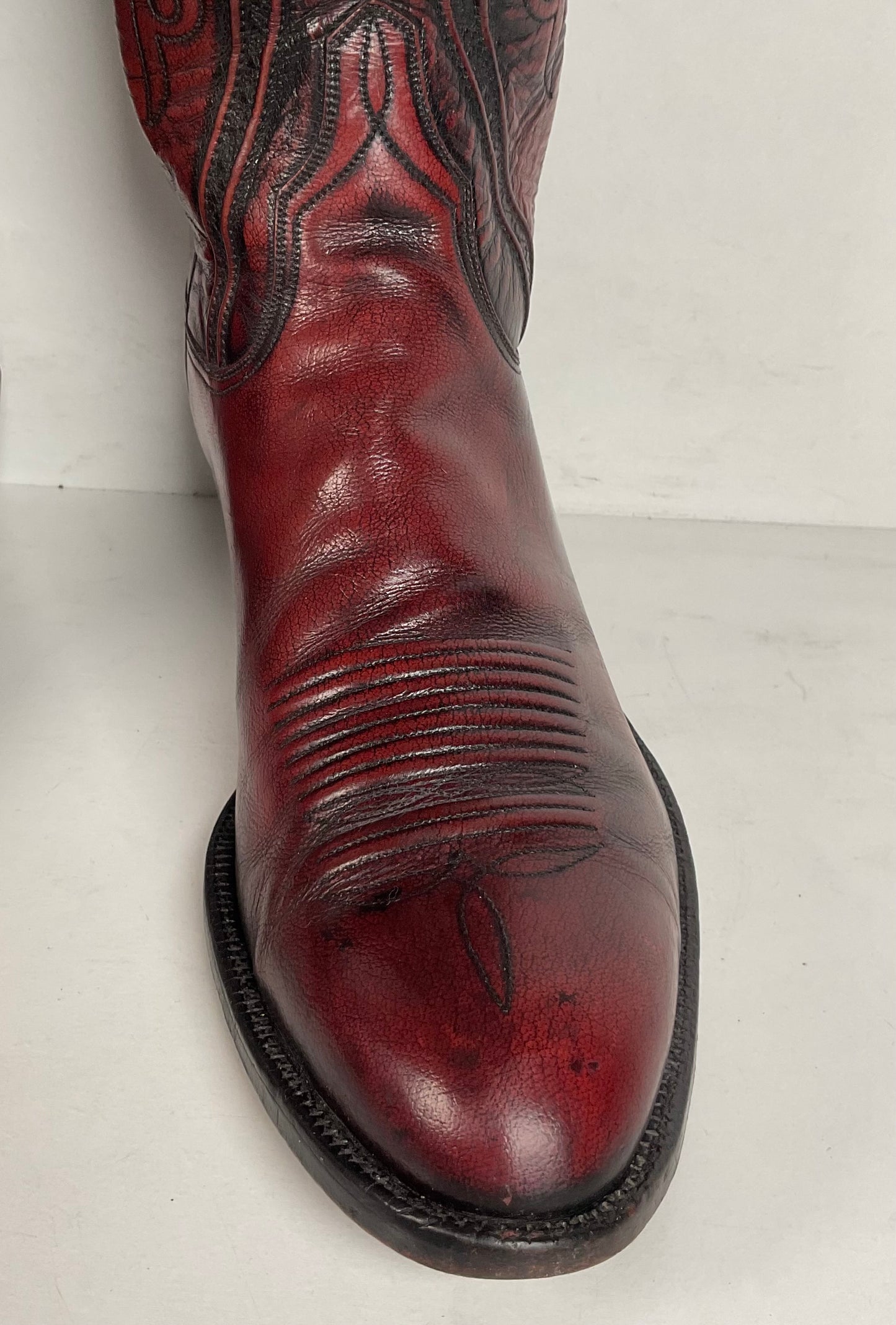 Vintage Lucchese San Antonio Cowboy Boots | Oxblood | Extra Narrow | 11.5 A
