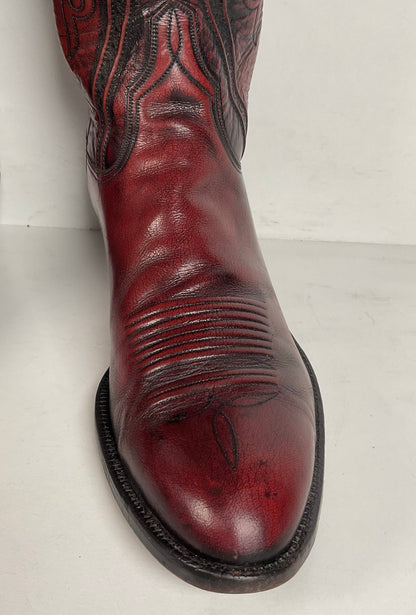 Vintage Lucchese San Antonio Cowboy Boots | Oxblood | Extra Narrow | 11.5 A