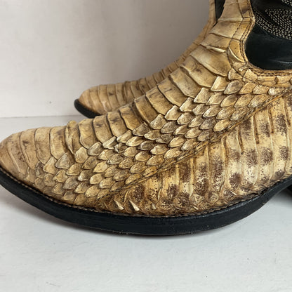 Cowtown Belly Cut Rattlesnake Cowboy Boots 10 D Snakeskin USA Made
