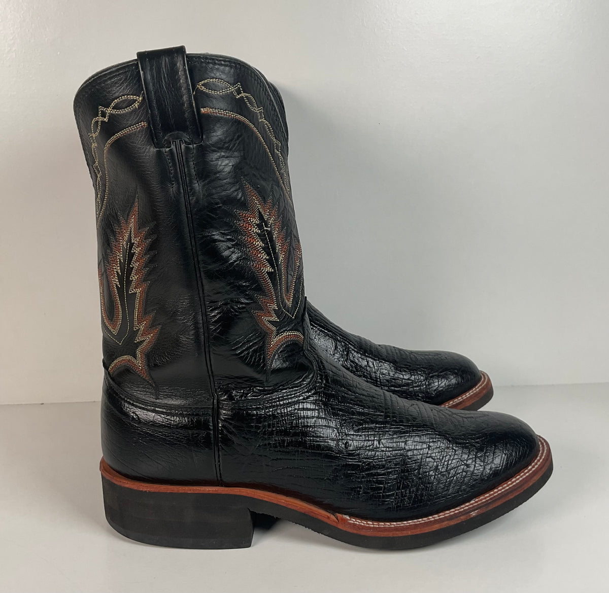 Larry Mahan Smooth Ostrich Roper Boots | Exotic | Crepe Sole | Men’s 13 D