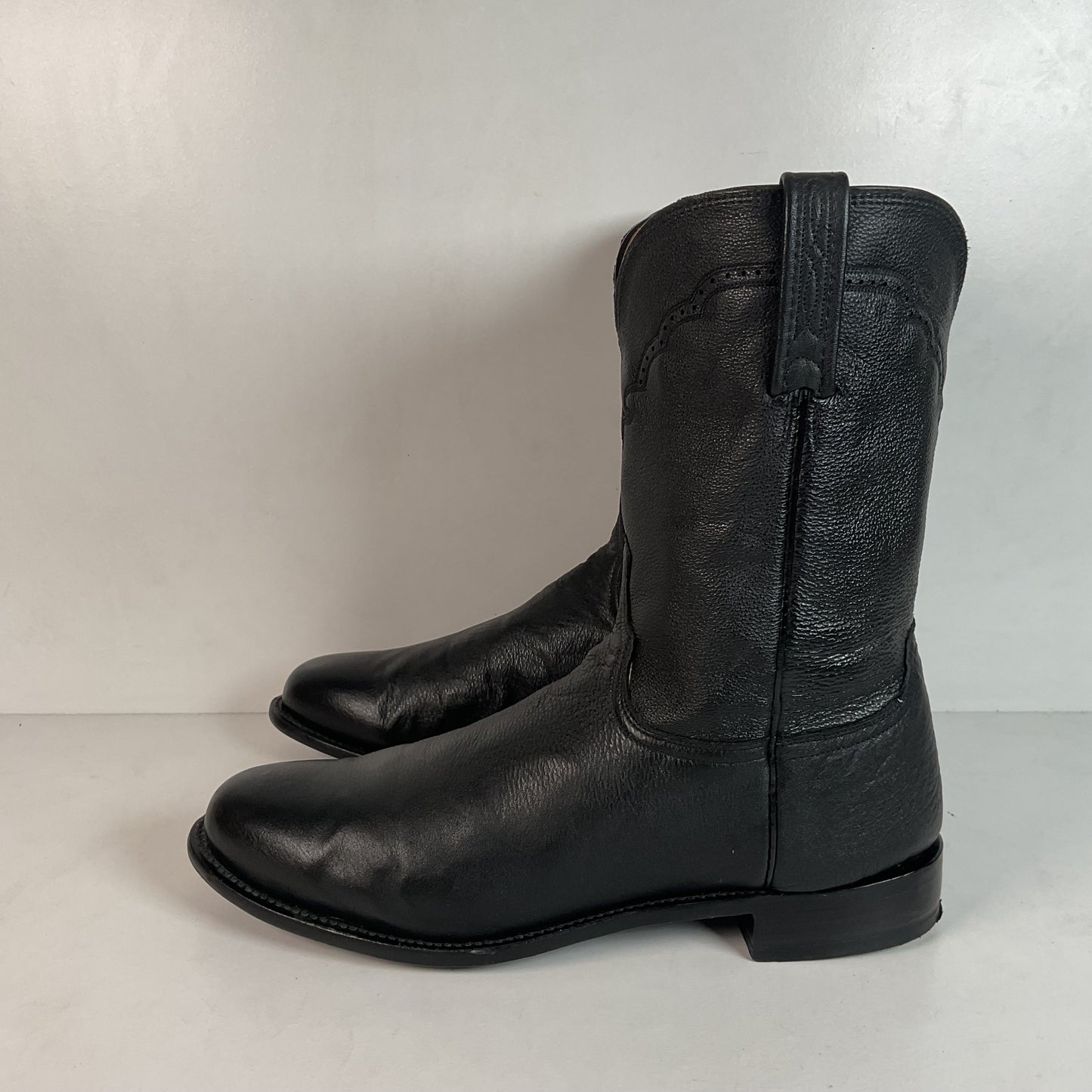 Lucchese Majestic Black Roper Boots 14 EE