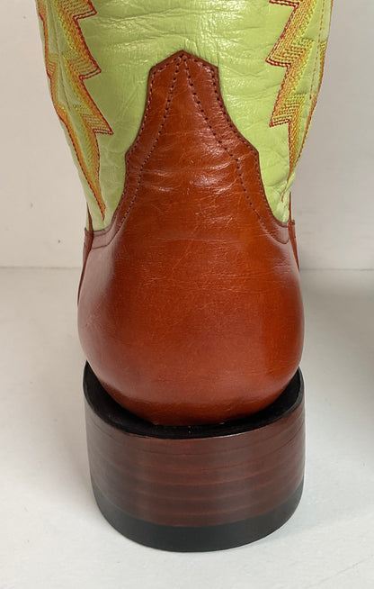 Rod Patrick Goat Skin Cowgirl Boots Men’s 8.5 B | Women’s 10 Collar Overlay