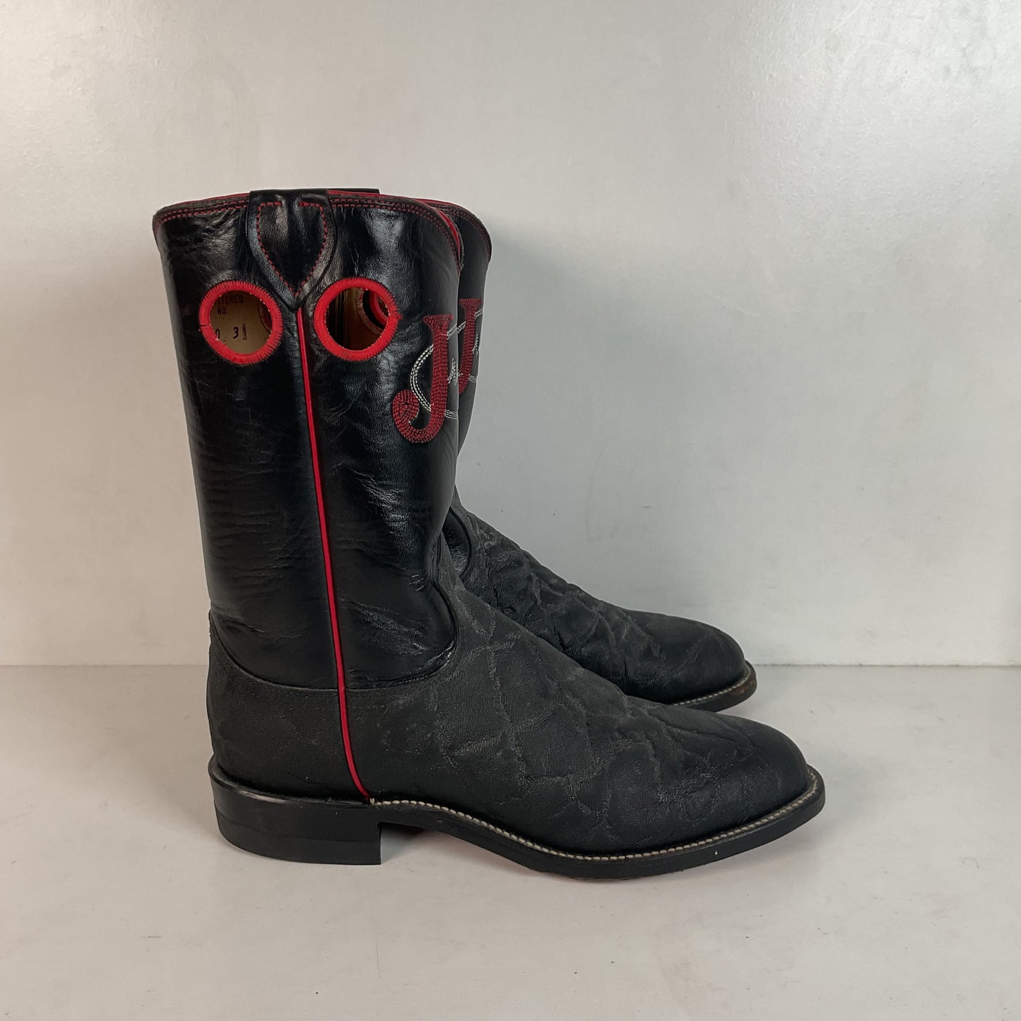 Justin Faux Elephant Print Buckaroo Cowboy Boots Men’s 6.5 D | Women’s 7.5 Punchy Roper USA