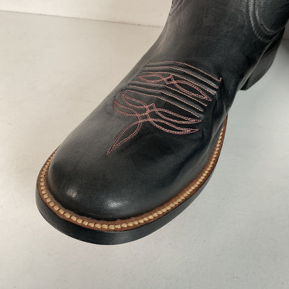 Rios of Mercedes Cowboy Boots Men’s 9.5 B (Narrow) Black Buffalo Calf