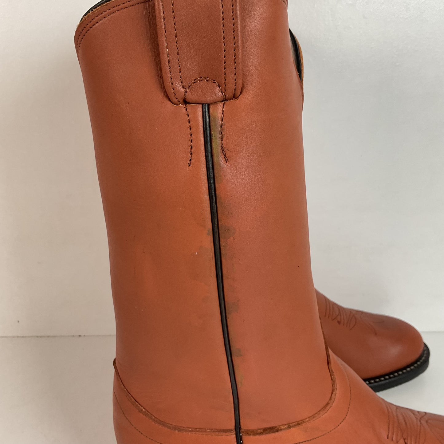 Olathe Brown Mule Cowboy Boots 9.5 D USA Made