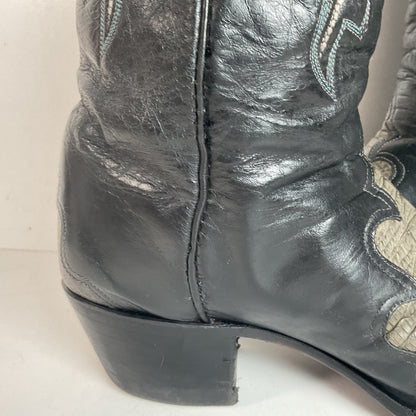 Vintage Larry Mahan Hornback Lizard Cowboy Boots 9.5 D Triad Thrashed HBL