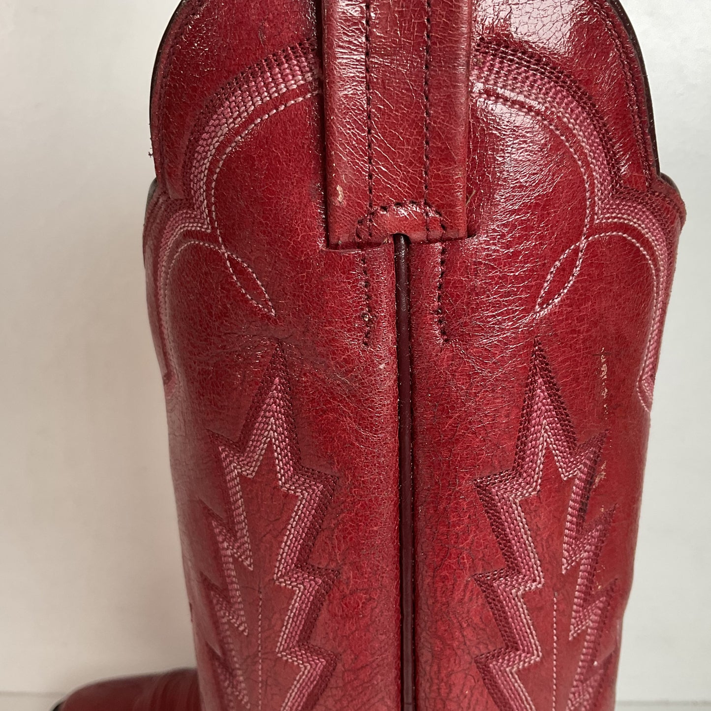 Vintage Panhandle Slim Red Cowgirl Boots 6.5 B Hand Crafted