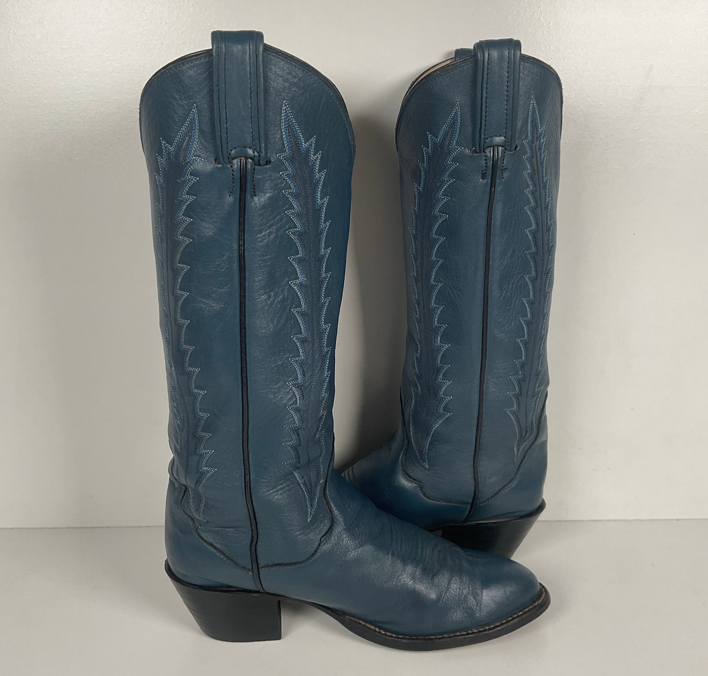 Vintage Tony Lama Gold Label Cowgirl Boots | Blue | Women’s 7.5 M