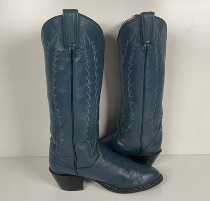 Vintage Tony Lama Gold Label Cowgirl Boots | Blue | Women’s 7.5 M