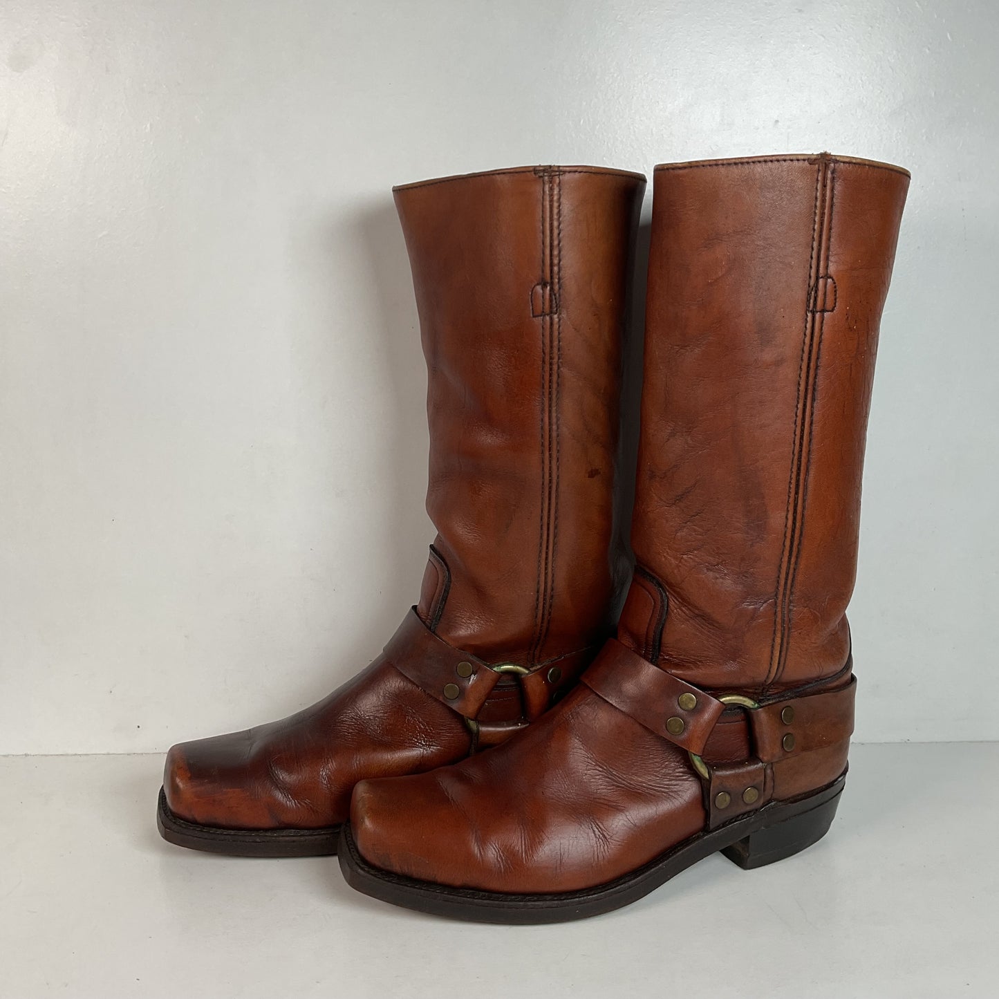 Vintage Frye Black Label Harness Boots 10.5 D USA Made